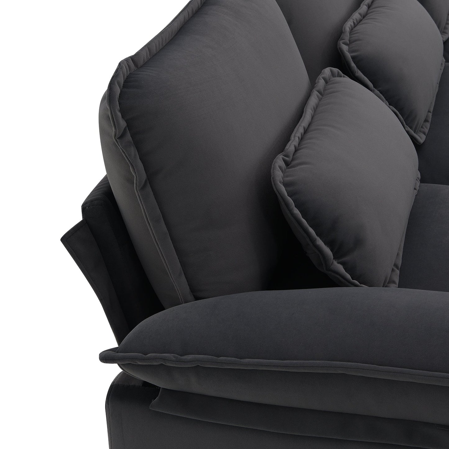 New Modern U-shaped 6-seat Upholstered Sleeper Sofa with Chaise Lounge