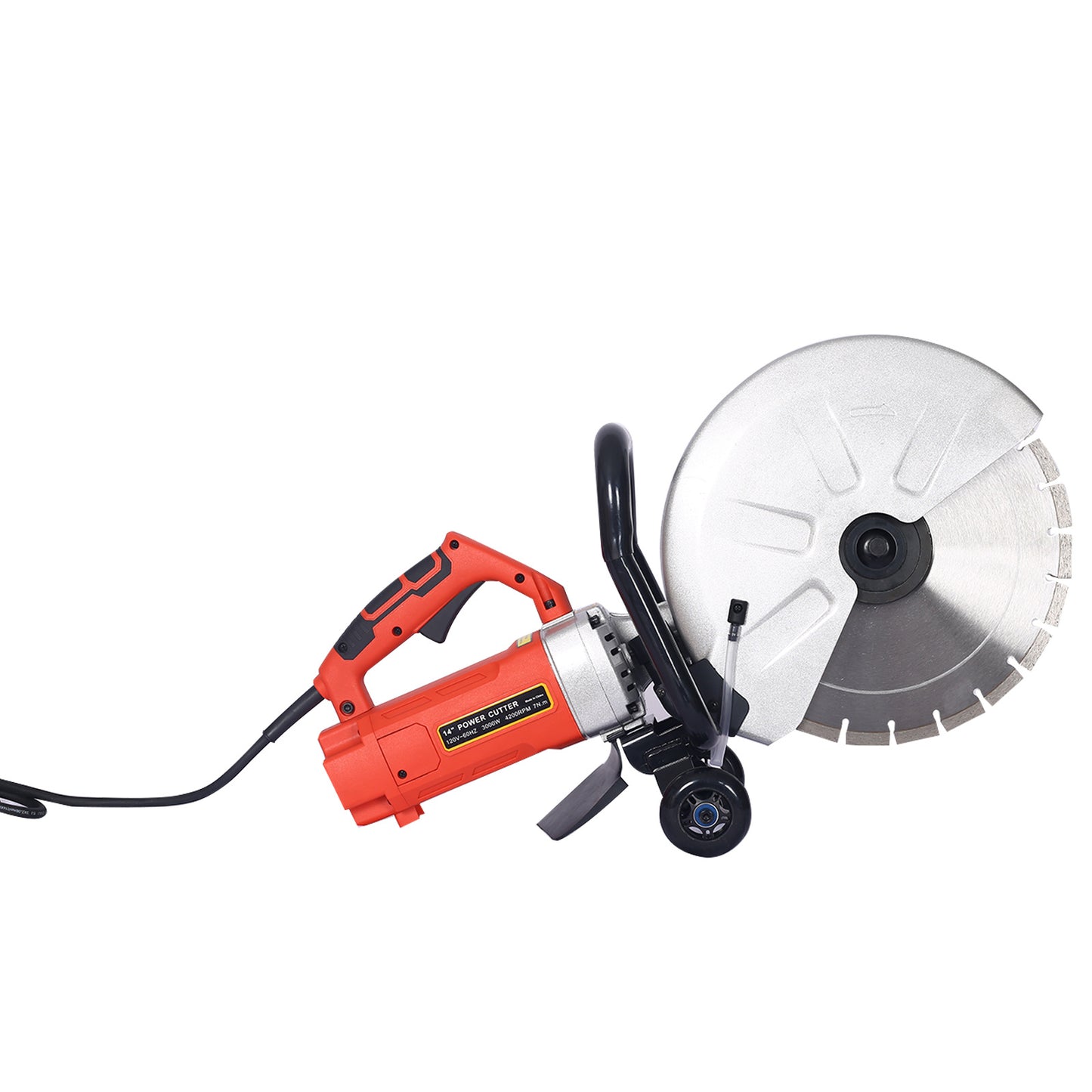NEW 3000w Electric 14" Cut Off Saw Wet/Dry Concrete Saw Cutter Guide Roller with Water Line Attachment