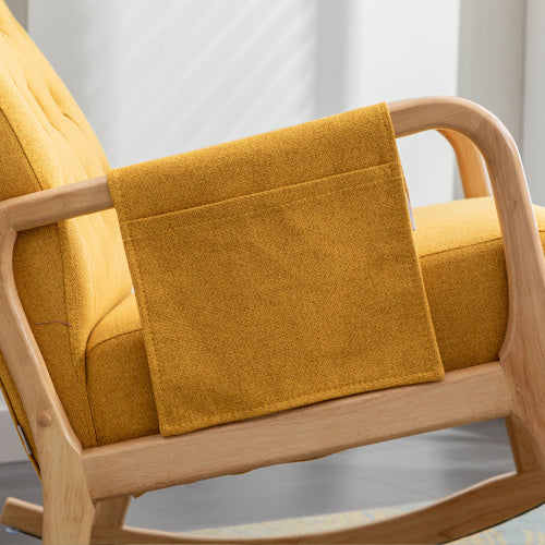 NEW Comfortable Rocking Chair With Footrest In Linen