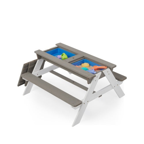 NEW Kids 3-in-1 Children’s Outdoor Wooden Picnic Table With Umbrella
