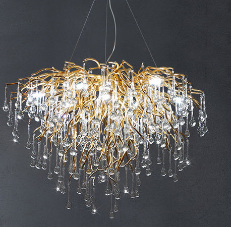 NEW Postmodern Light Fixture Luxury Chandelier Water Drop Crystal Lamp Atmosphere