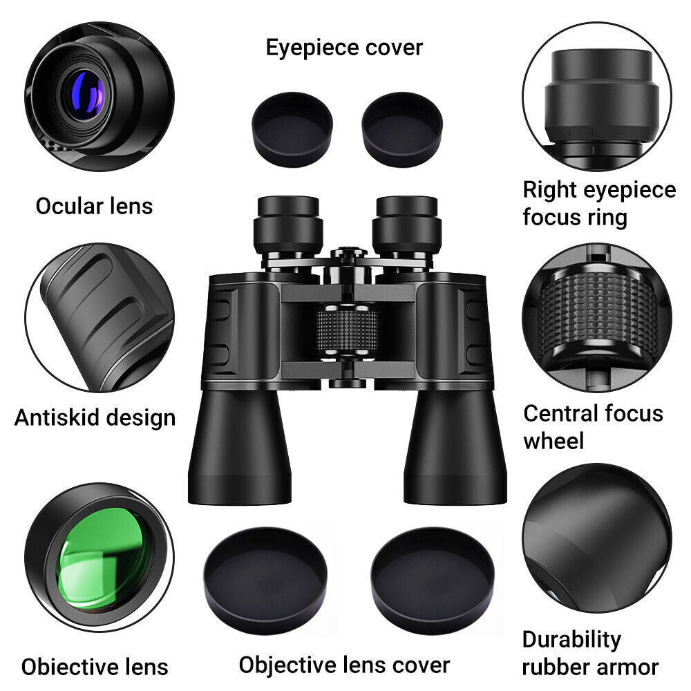 NEW 180x100 30x60 HD Military Zoom Powerful Day-Low Night Wide-Narrow Optics Hunting Binoculars