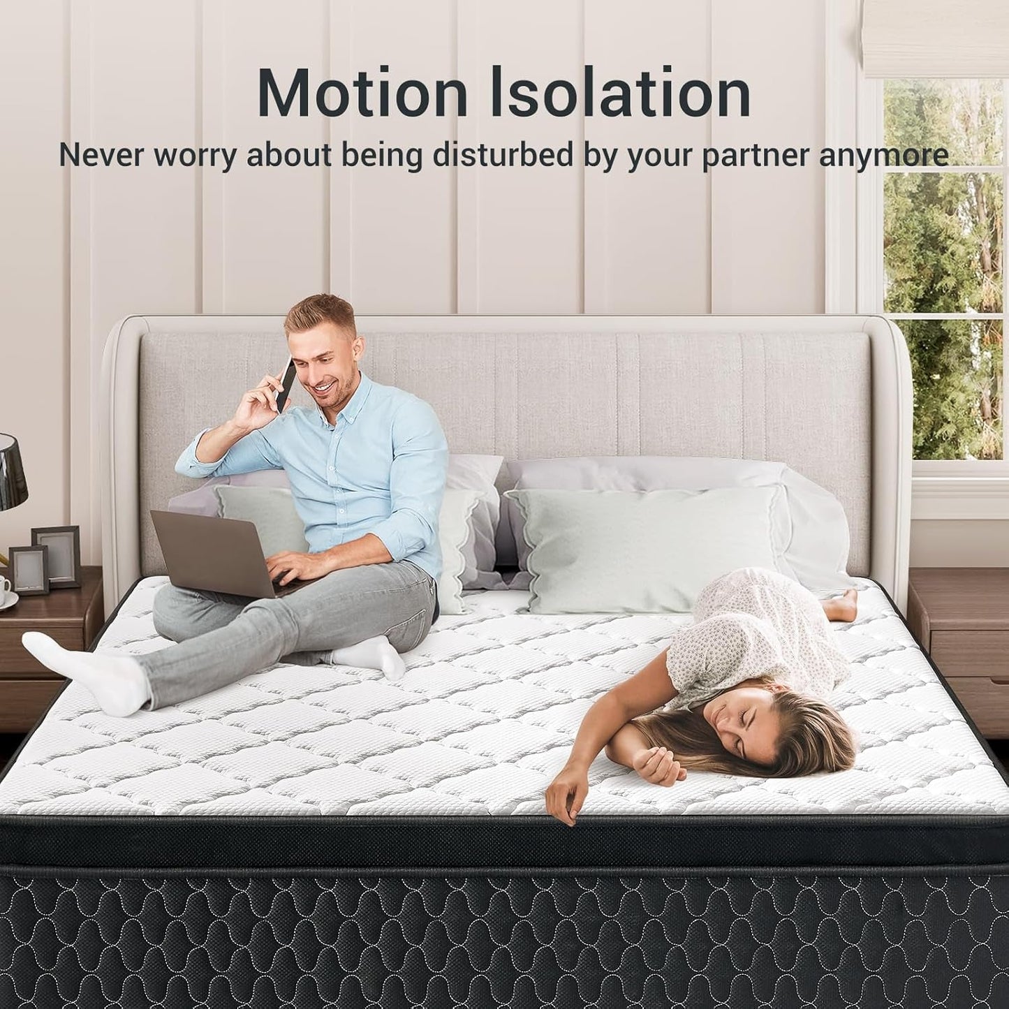 NEW 12 Inch Full Size Memory Foam Mattress With Springs