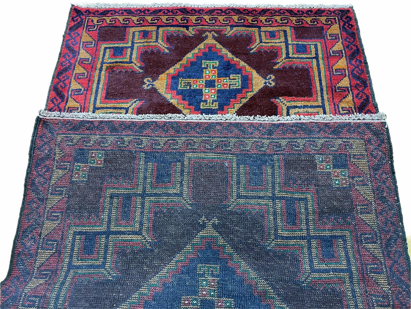 USED 2'11" X 4'6" Vintage Handmade Tribal Wool Rug Balouchi Rug Afghan Rug Geometric