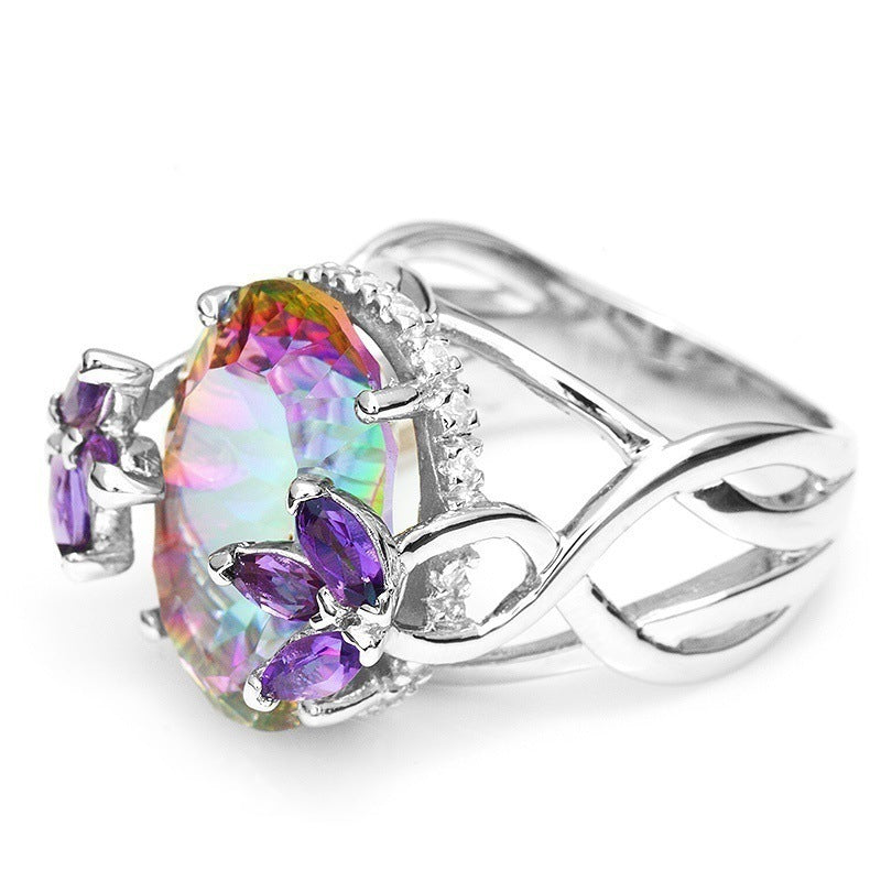 NEW Colorful Rhinestone Zircon Women's Diamond Ring