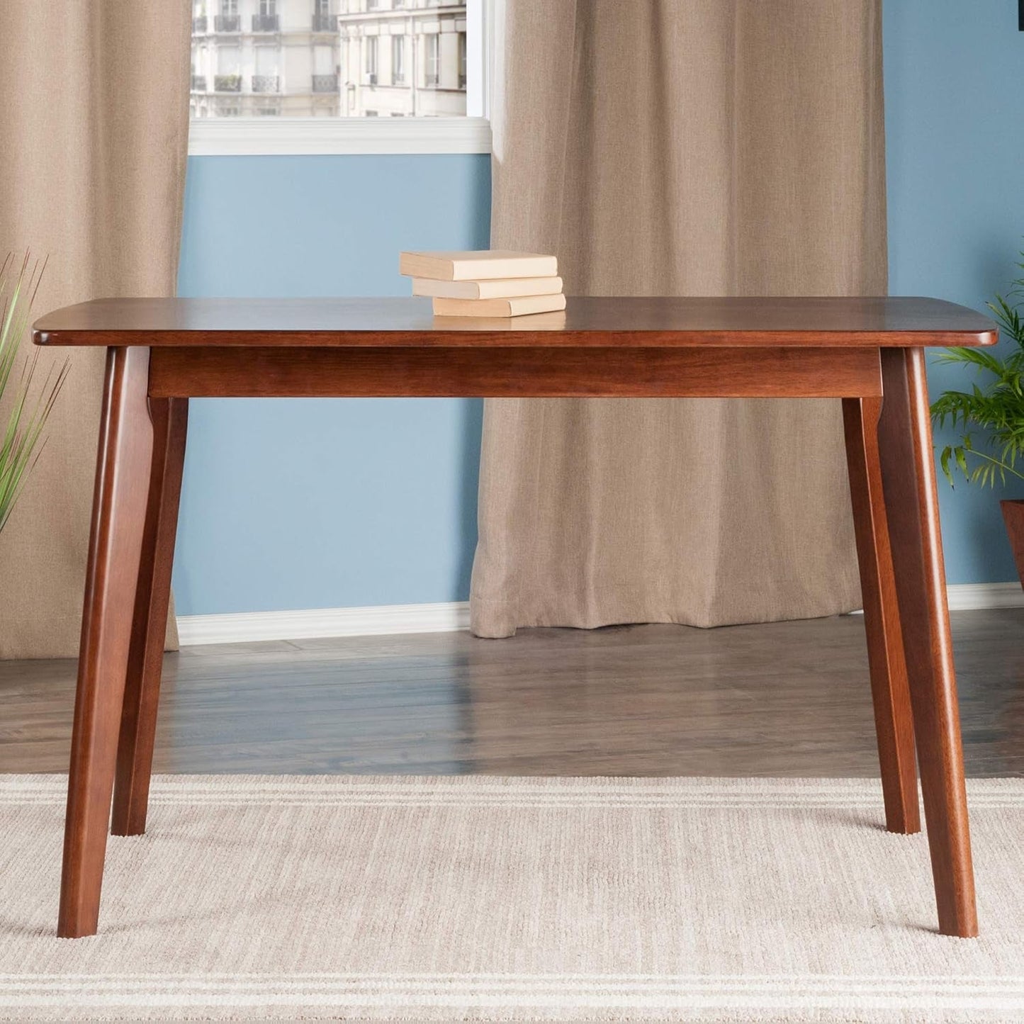 NEW Shaye Walnut Dining Table Solid Wood 47.2 Inch Length