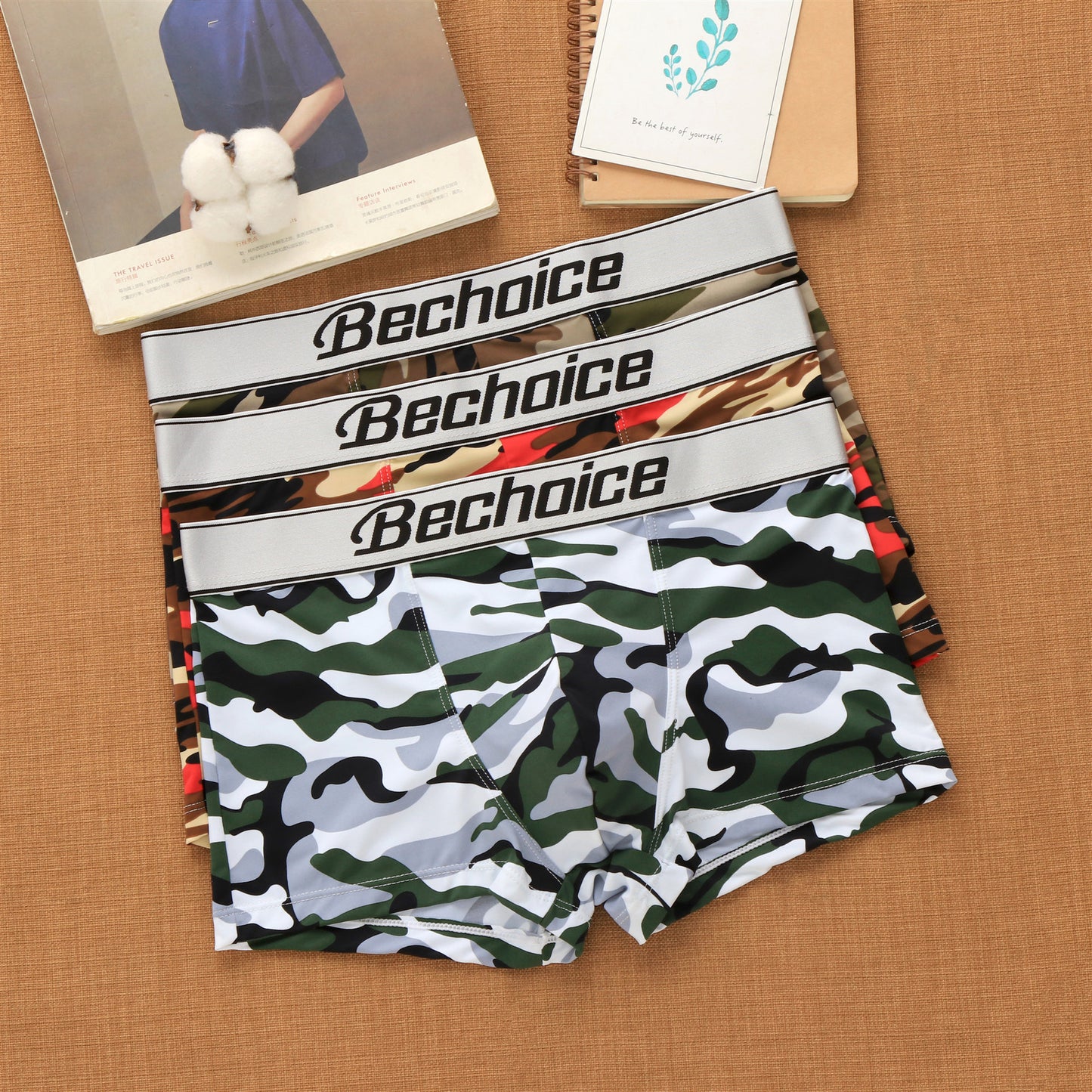 NEW Men's Camouflage Comfortable Nylon Ice Silk Underwear