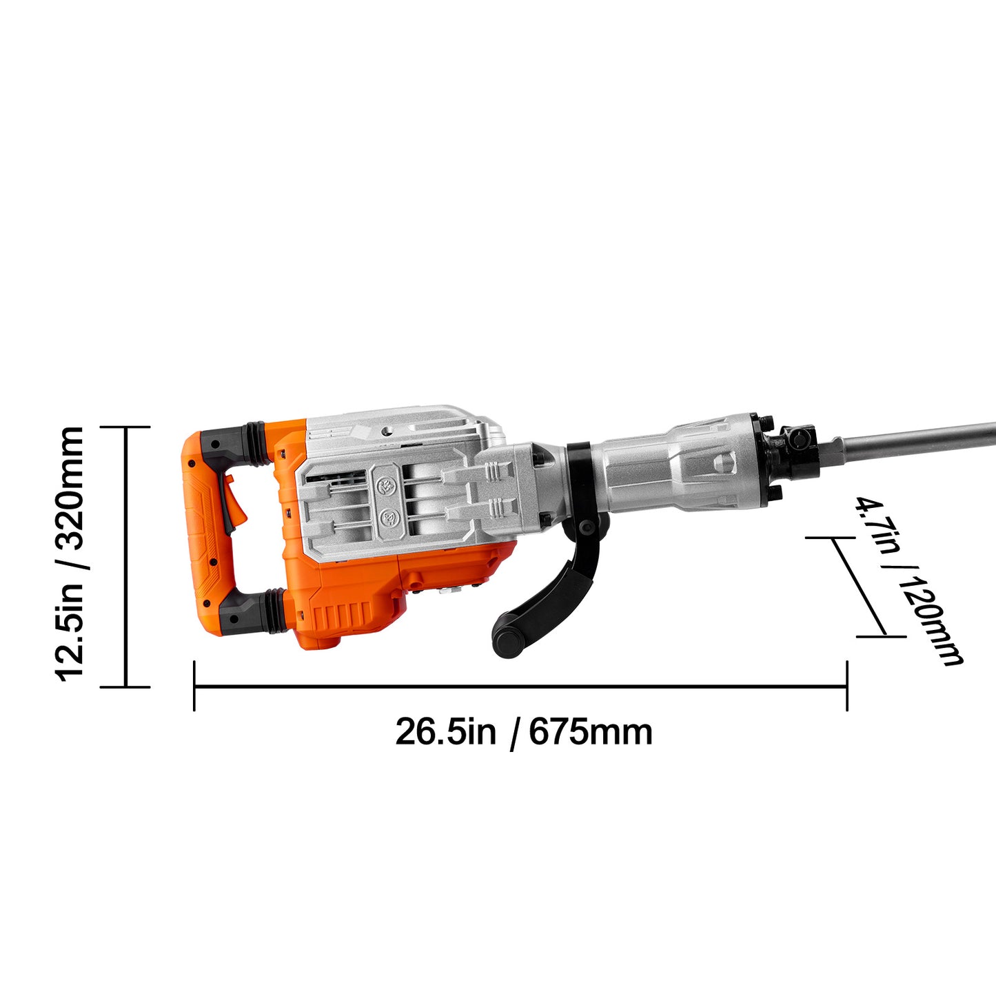 NEW VEVOR Demolition Jack Hammer Concrete Breaker 3500W Electric Hammer w/ 2 Chisel Bits
