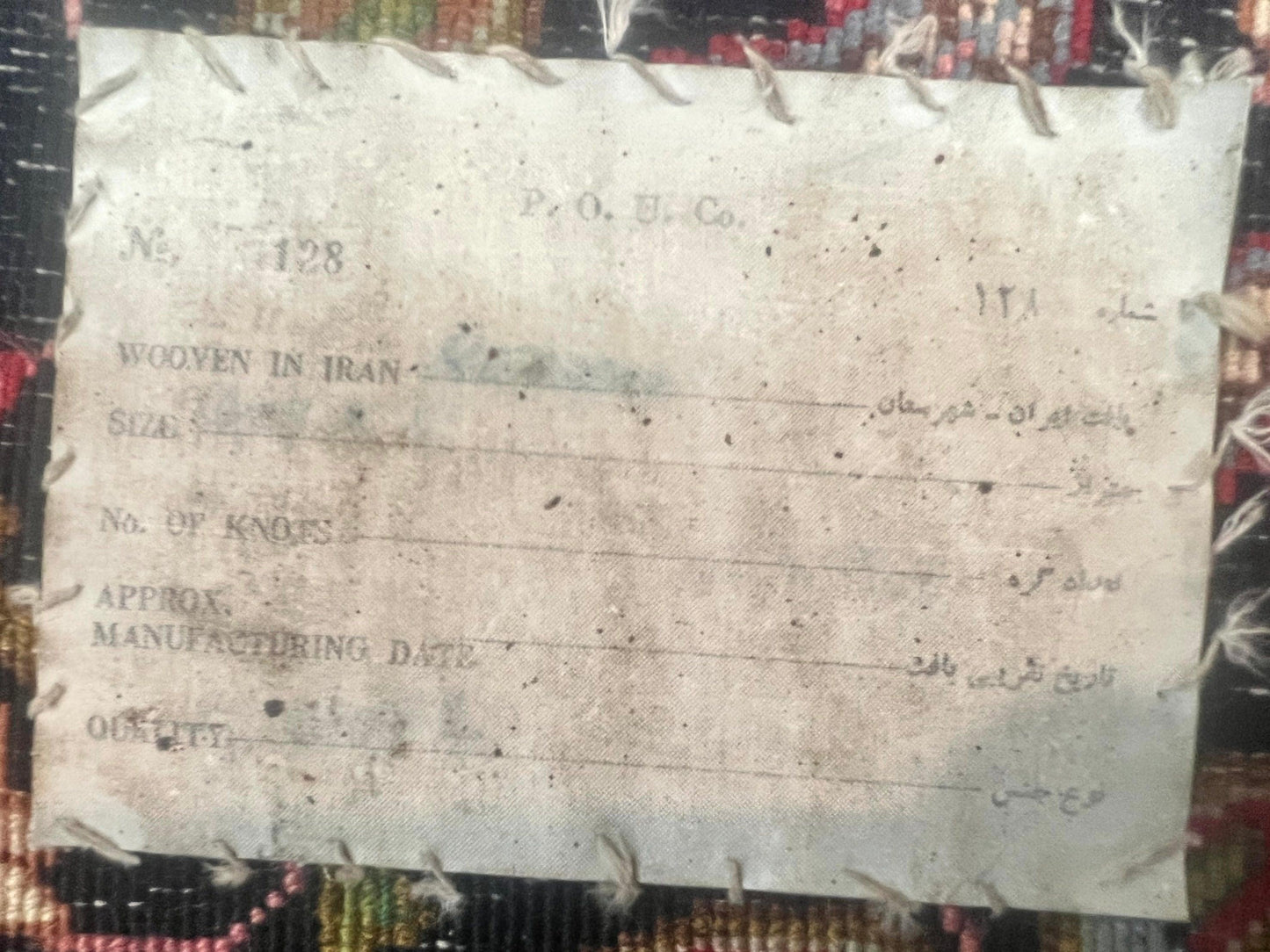 USED Antique Persian Kirman Rug 5x8, Floral Kirman, Midnight Blue/Black, Semi Open Field, Handmade Vintage Wool Carpet