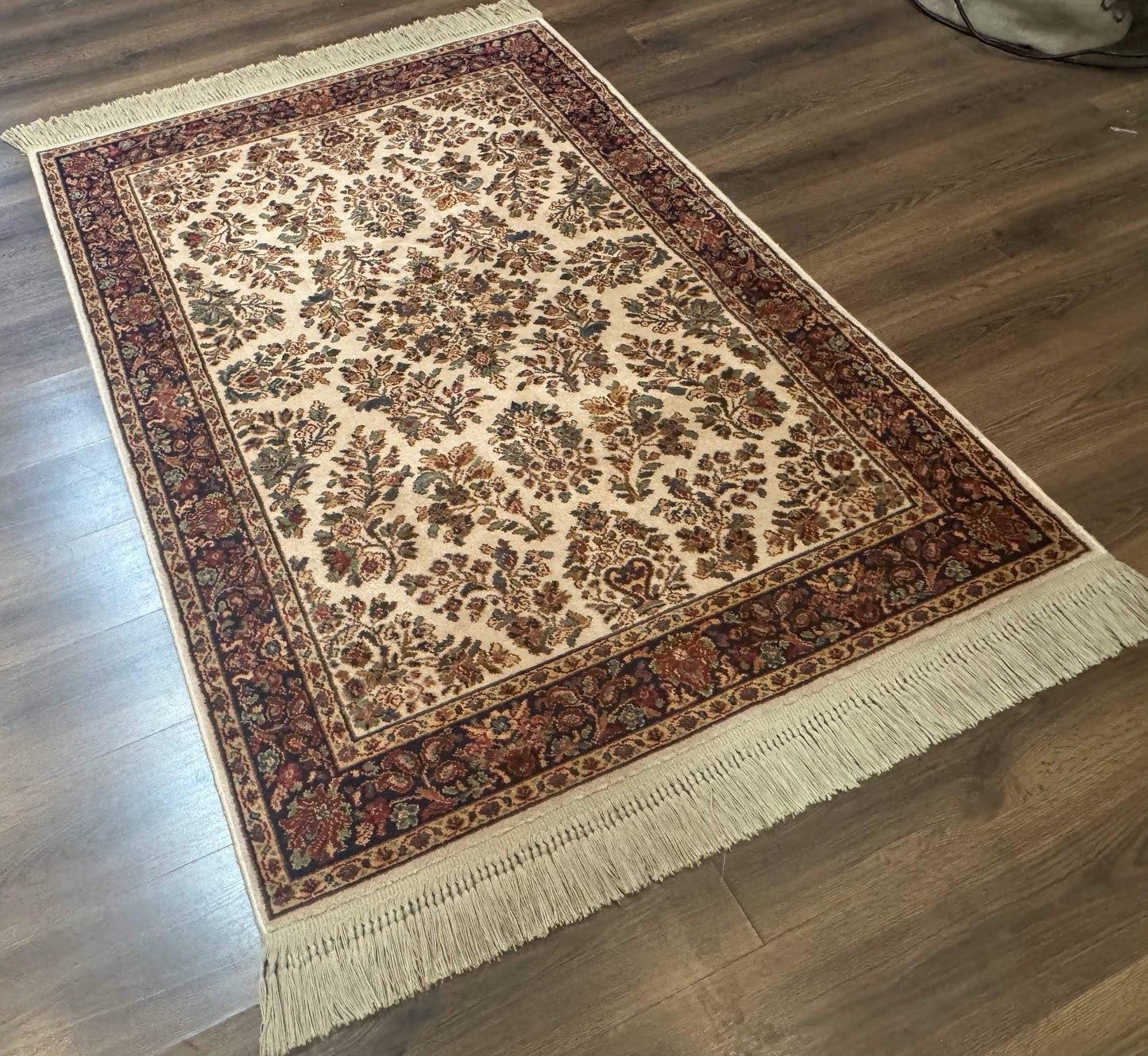 USED 4x6 Karastan Rug Ivory Sarouk #760, Wool Vintage Original 700 Series