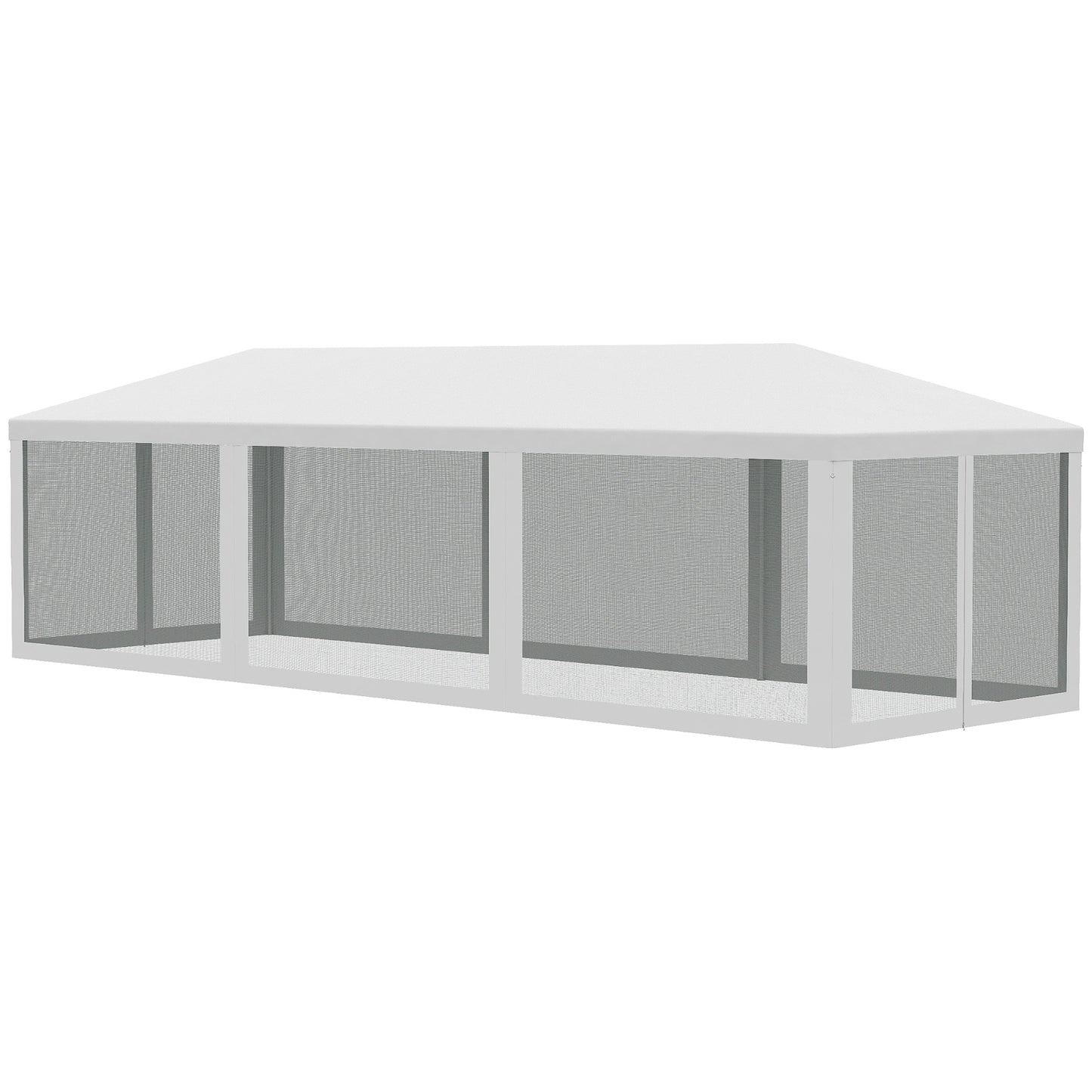 NEW Outsunny 10' X 28' Party Tent Canopy, Outdoor Event Shelter Gazebo With 8 Removable Mesh Sidewalls,