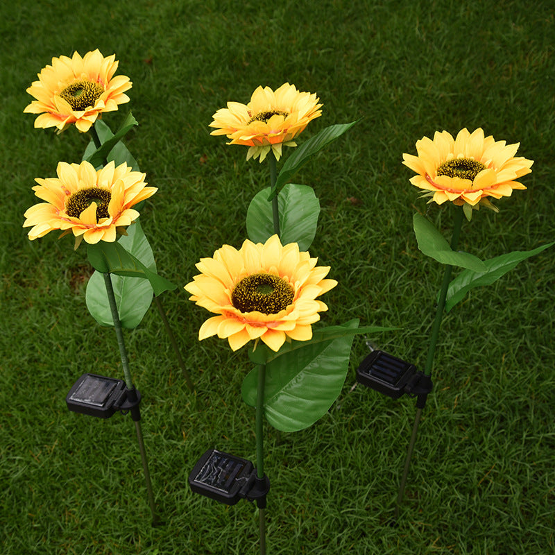 NEW LED Solar Sunflower Lamps Solar Light Pathway Landscape Decorative Lights