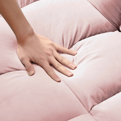NEW Modern Velvet Loveseat Futon Sofa Couch W Pullout Bed, Small Love Seat Lounge Sofa W Reclining Backrest, Toss Pillows, Pockets Furniture For Living Room,3 In 1 Convertible Sleeper Sofa Bed