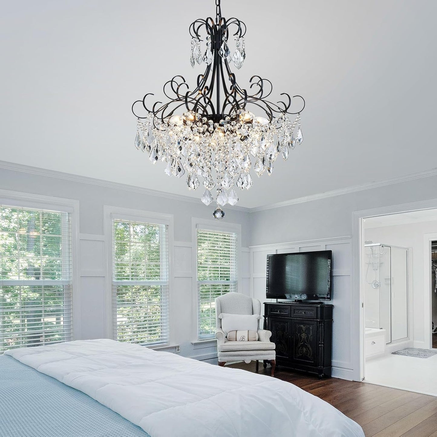 NEW Black Crystal Chandelier 10 Light Pendant Ceiling Fixture