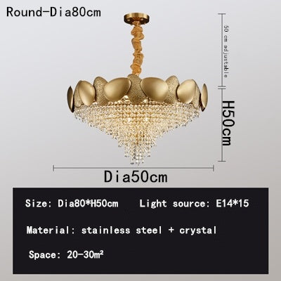 NEW Stainless Steel Living Room Ceiling Crystal Chandelier