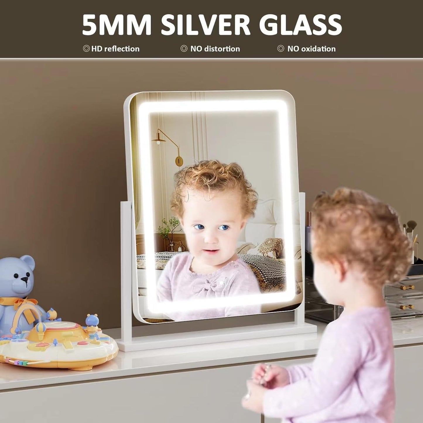 NEW LED Makeup Vanity Mirror With Lights 15.2 Inch White