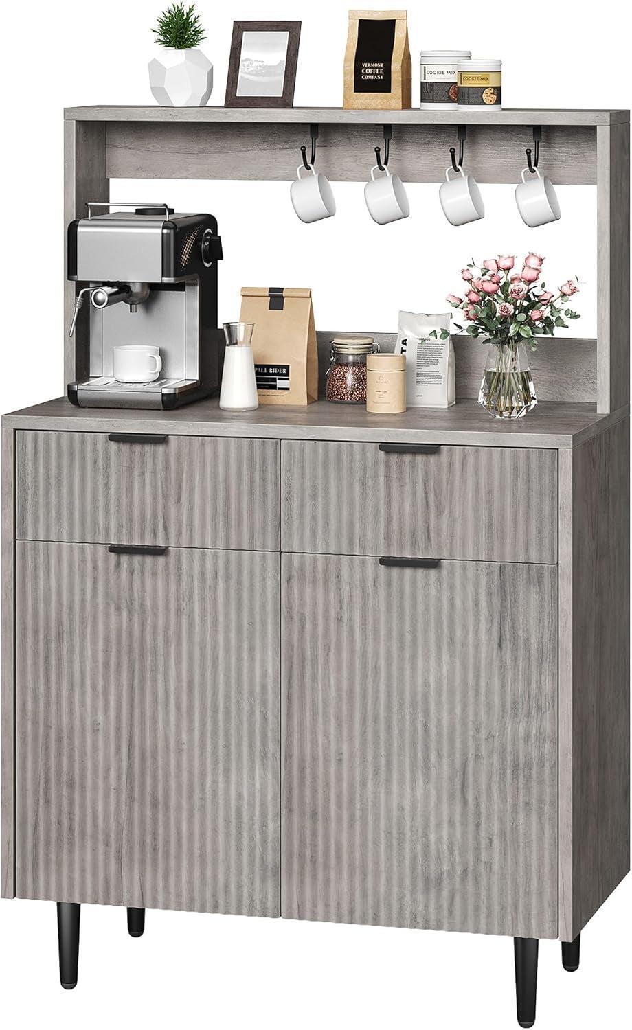 NEW Grey Sideboard Cabinet With 2 Drawers For Dining Room