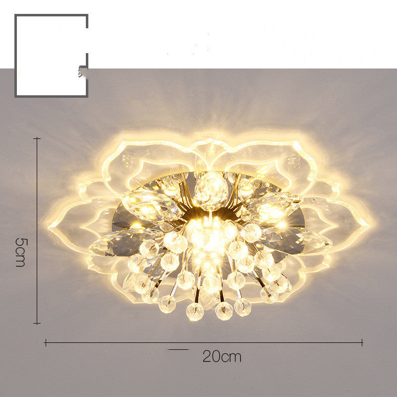 NEW Small Crystal Lamp Corridor Modern Minimalist Living Room Ceiling Light Fixture