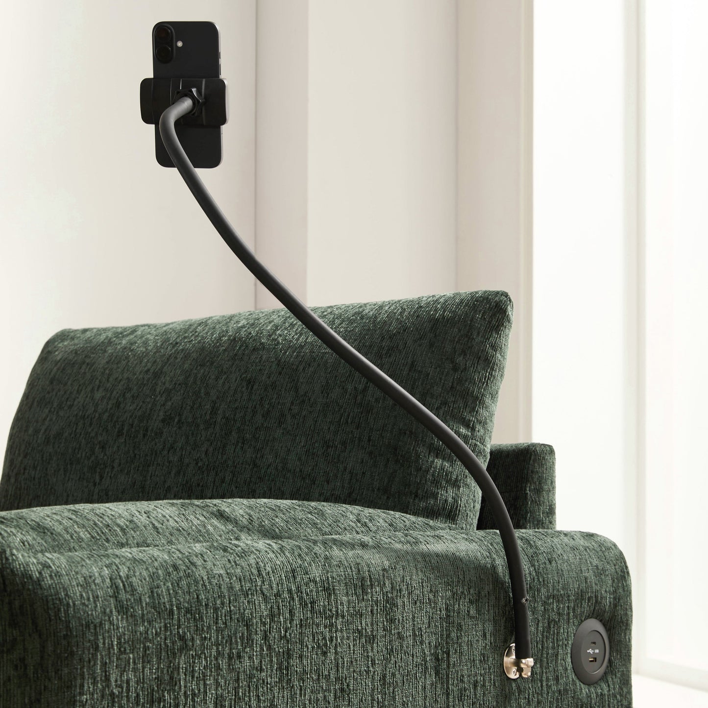 New Chenille Wide Seat Chaise Lounge