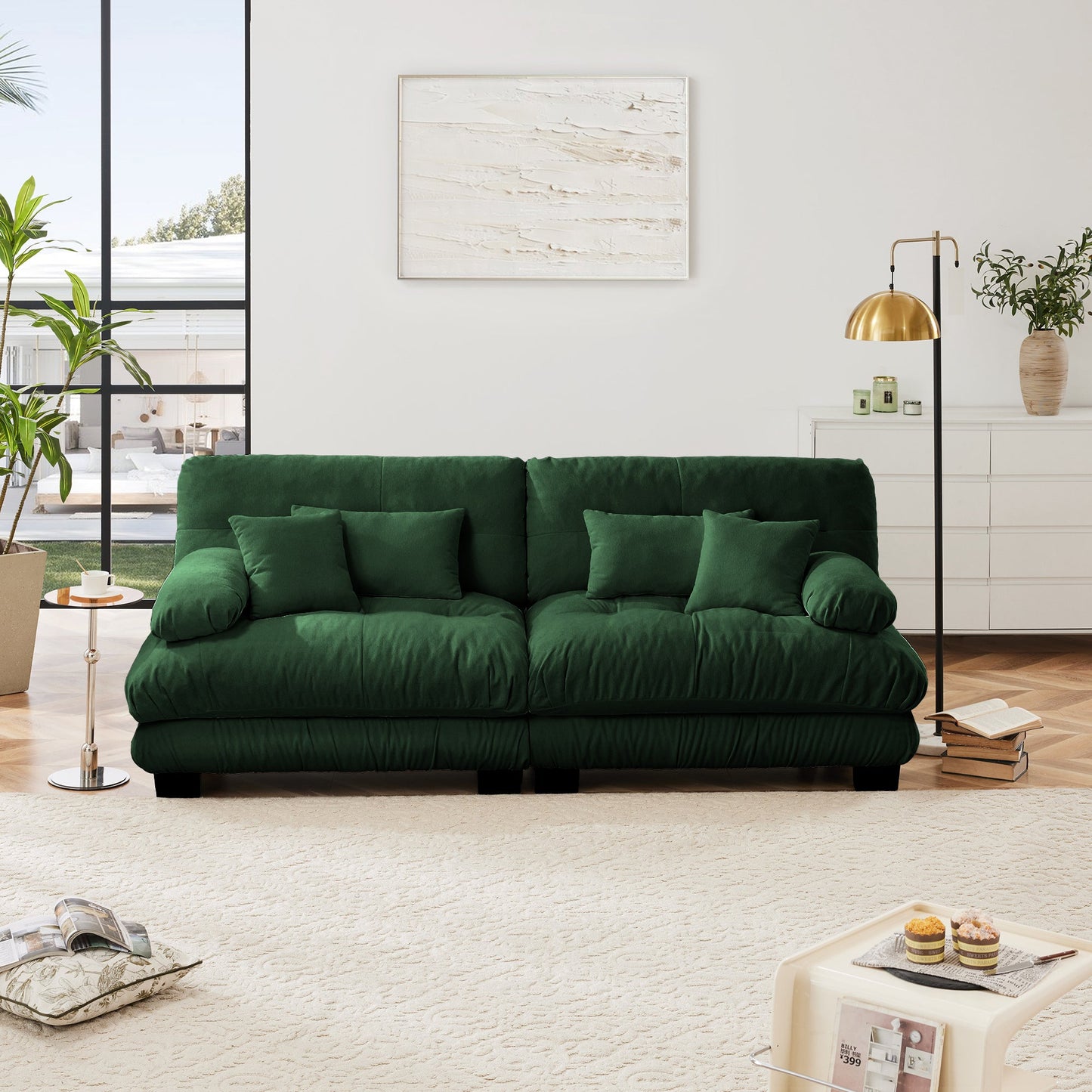 NEW Two Seat sofa with 2 Lumbar pillows