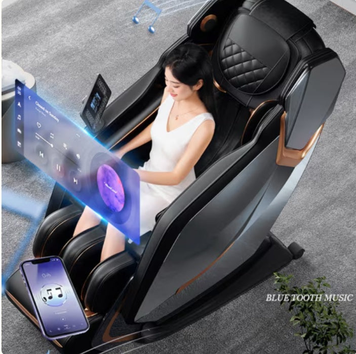 NEW Full Body Zero Gravity Shiatsu Massage Chair SL-Track Recliner With Airbag Speaker LCD Screen Remote Control Voice Control Back Leg Heat
