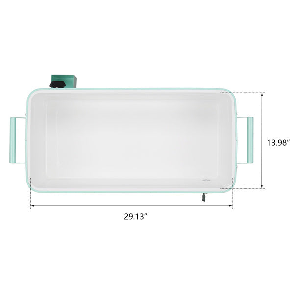 NEW Mint Green 80 QT Freezer Insulation Trolley Rectangular Plastic Stainless Steel Box Cooler Wheeled Cart