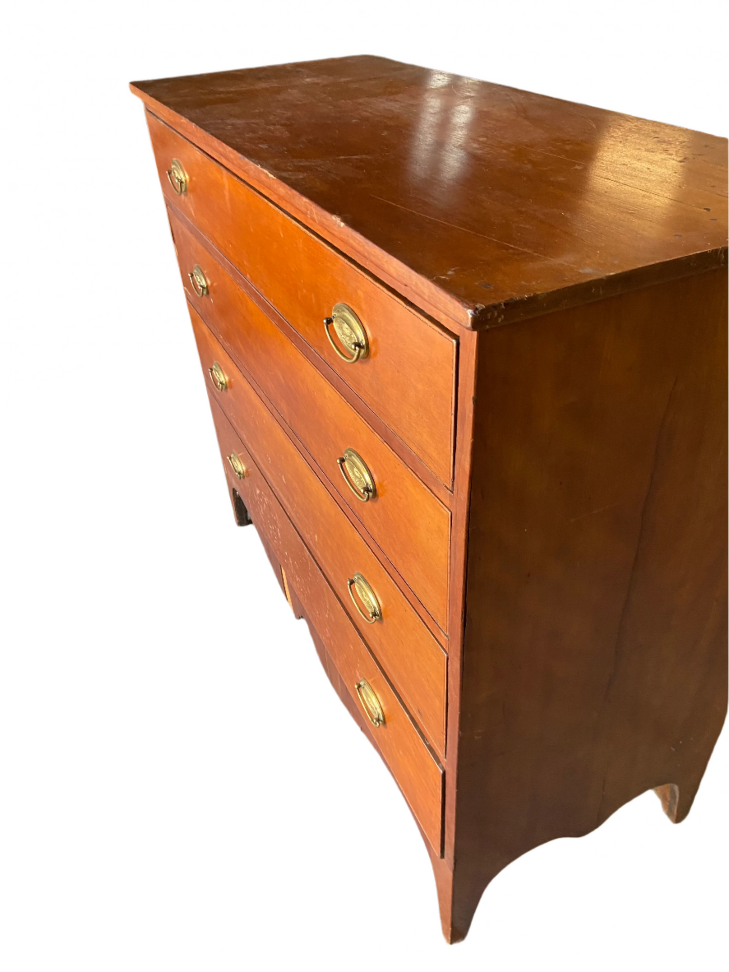 Antique 4 Drawer Brass Hardware Chest of Drawers