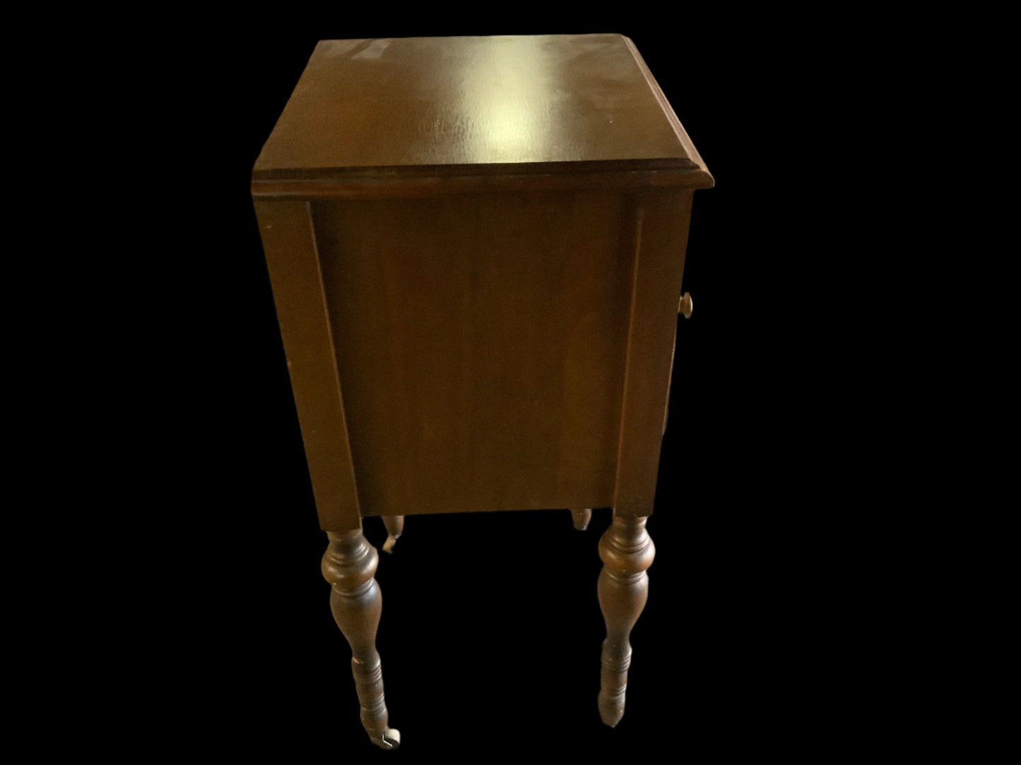 Vintage Walnut Depression One Door Smokers Stand