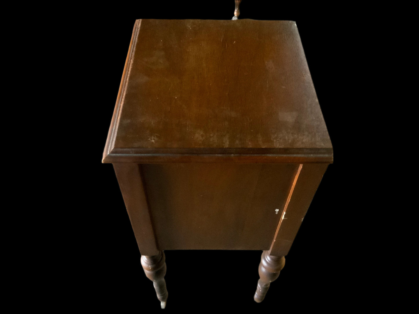 Vintage Walnut Depression One Door Smokers Stand