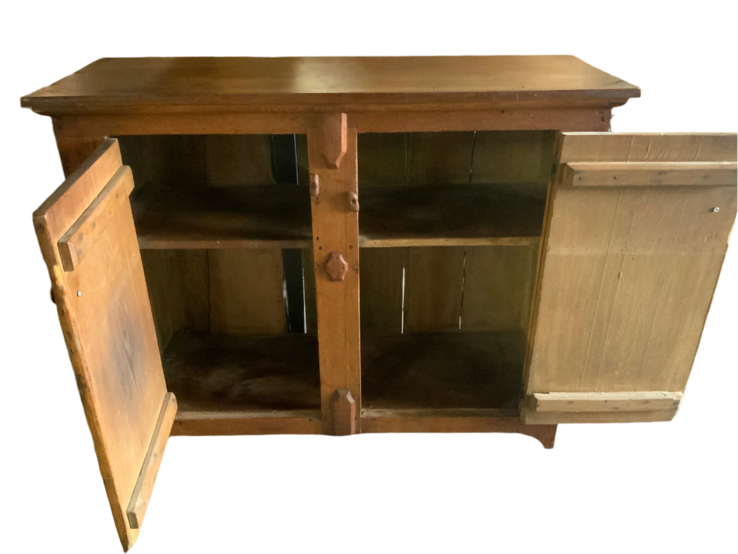 Antique Two Door Oak Cabinet Cupboard