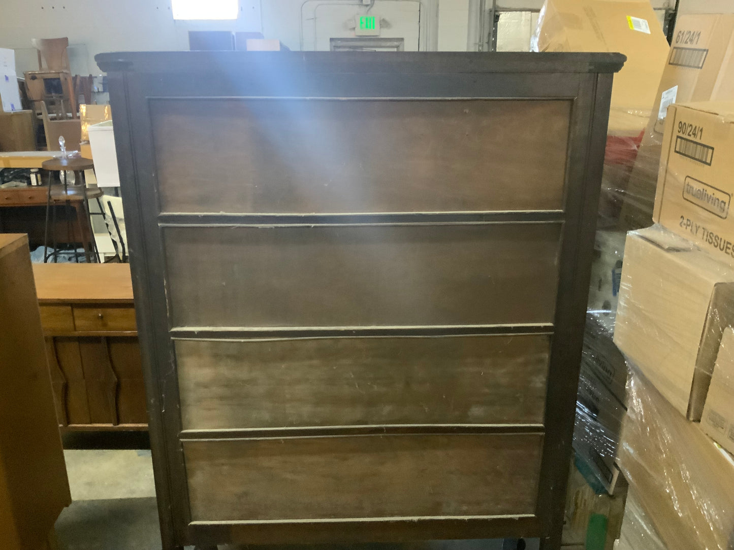 Vintage Mahogany Depression Style Four Shelf China Bookcase