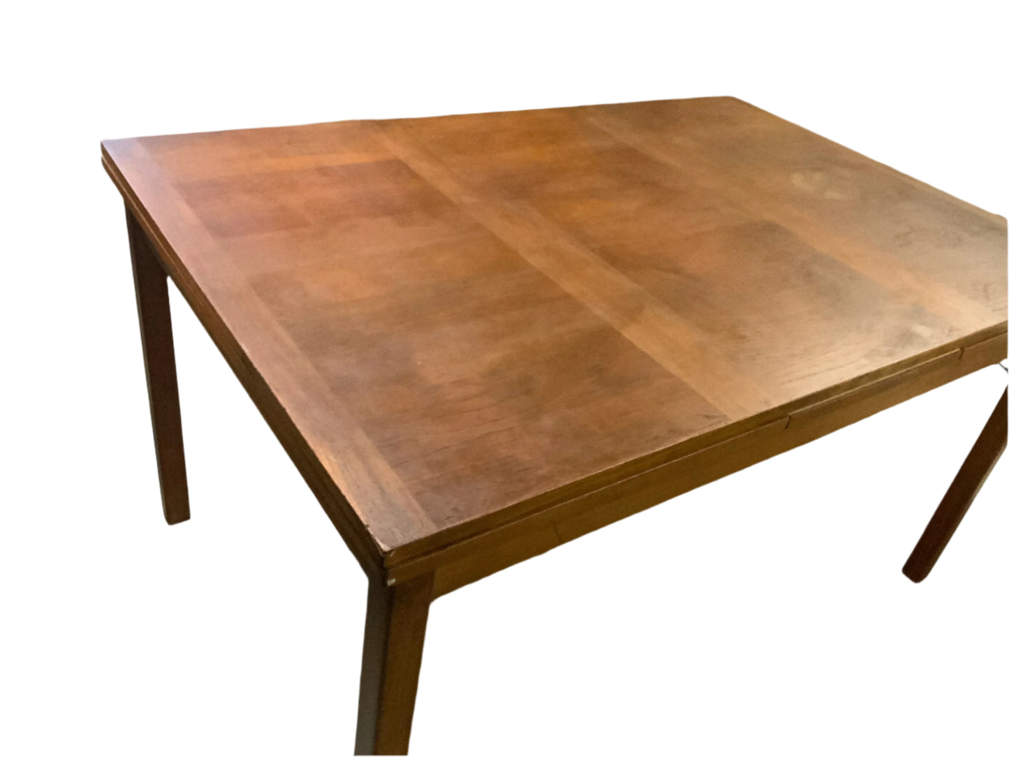 Danish Marked Mid Century Modern Teak Wood Leaf Slide Extended Dining Table