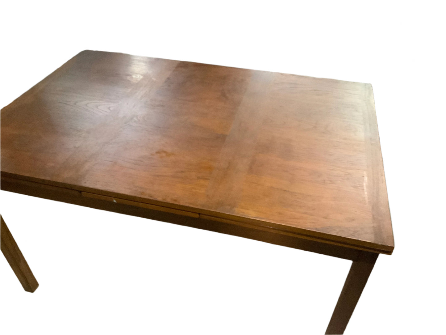 Danish Marked Mid Century Modern Teak Wood Leaf Slide Extended Dining Table