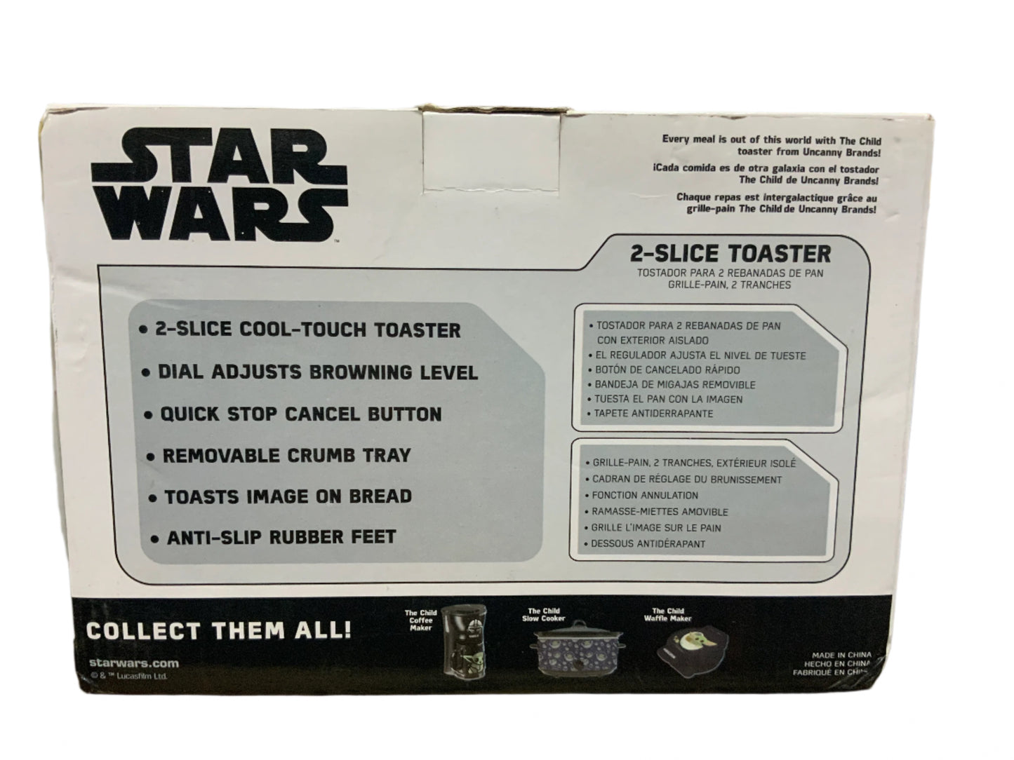 NEW Star Wars The Mandalorian The Child 2-Slice Toaster- Toasts Baby Yoda onto Your Toast