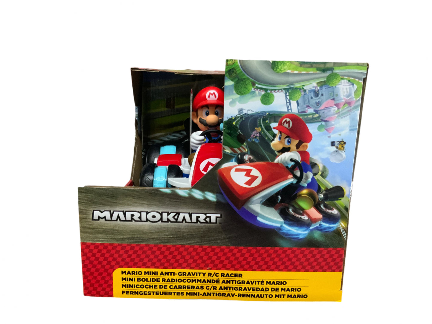 NEW Super Mario Spin Out Mariokart Mario Racer Vehicle with 360 Spins, Wind Up and Go! Includes One 2.5” Mario Action Figure