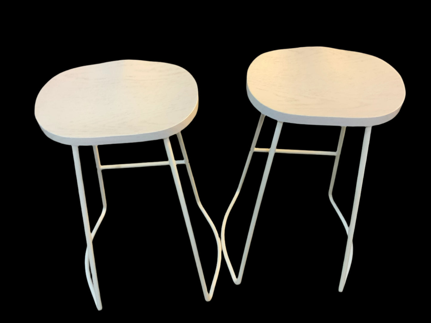 NEW Set of 2 Solid White Wood Bar Stools