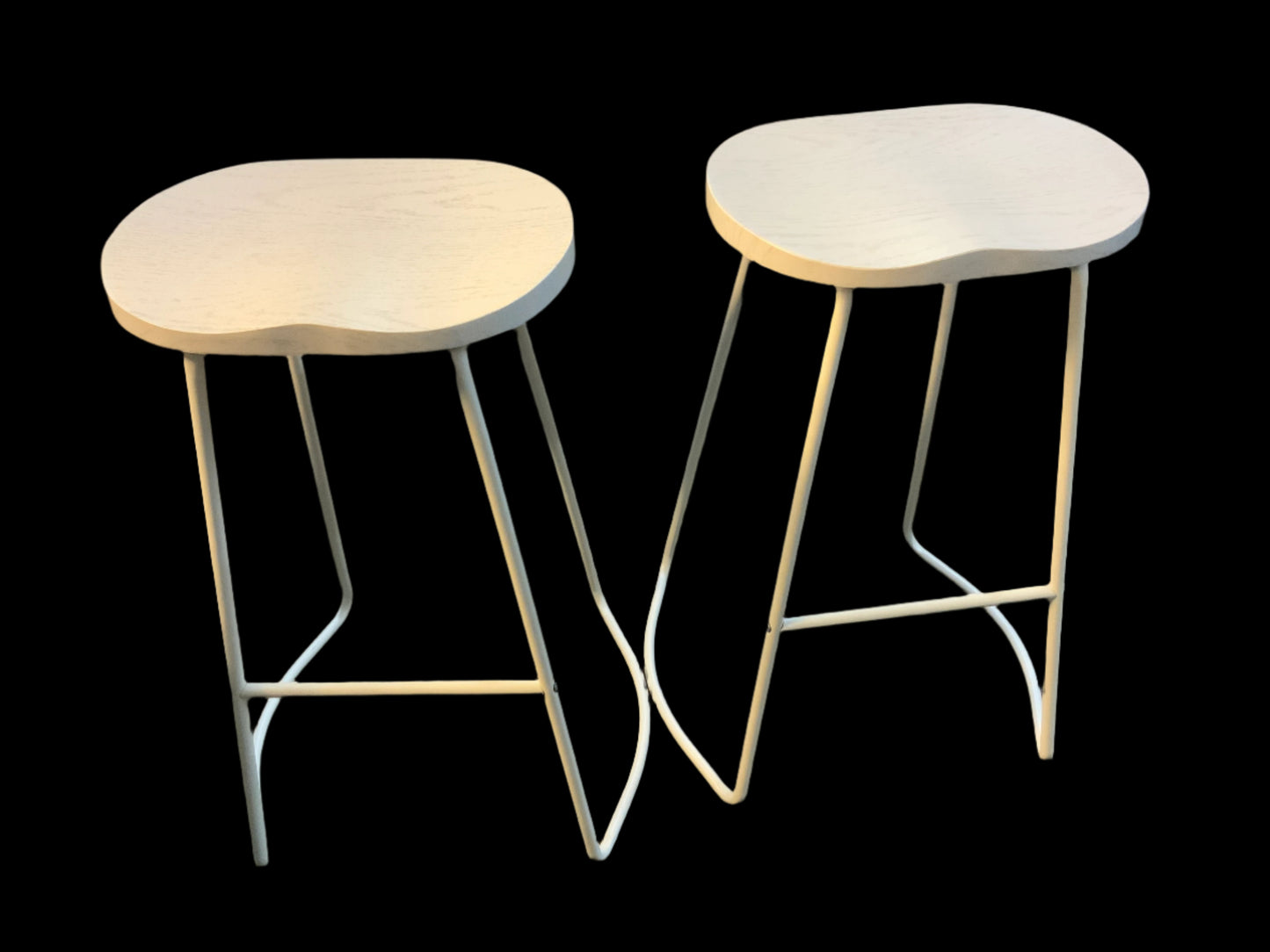 NEW Set of 2 Solid White Wood Bar Stools