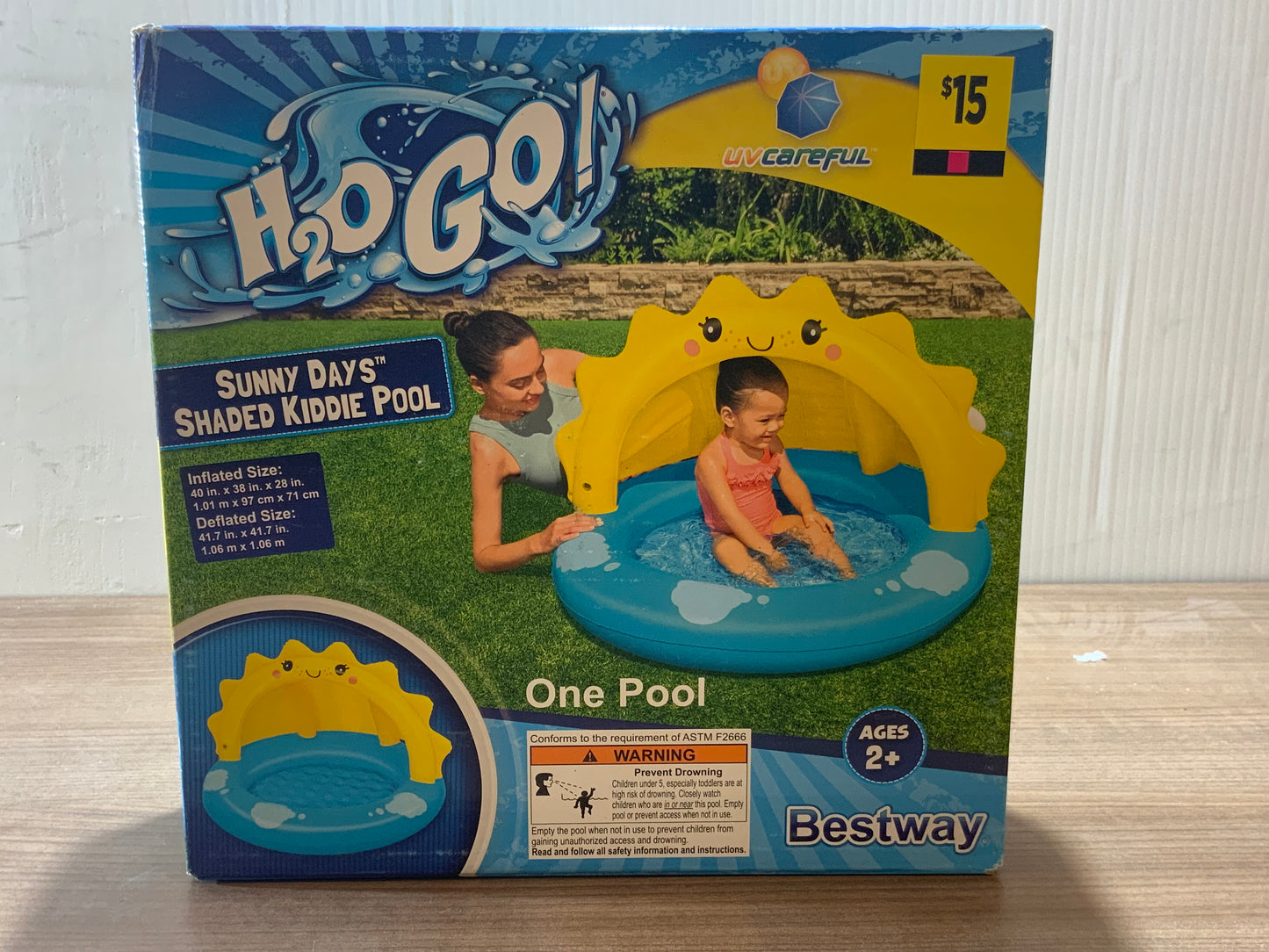 NEW H2O GO Sunny Days Shaded Kiddie Pool