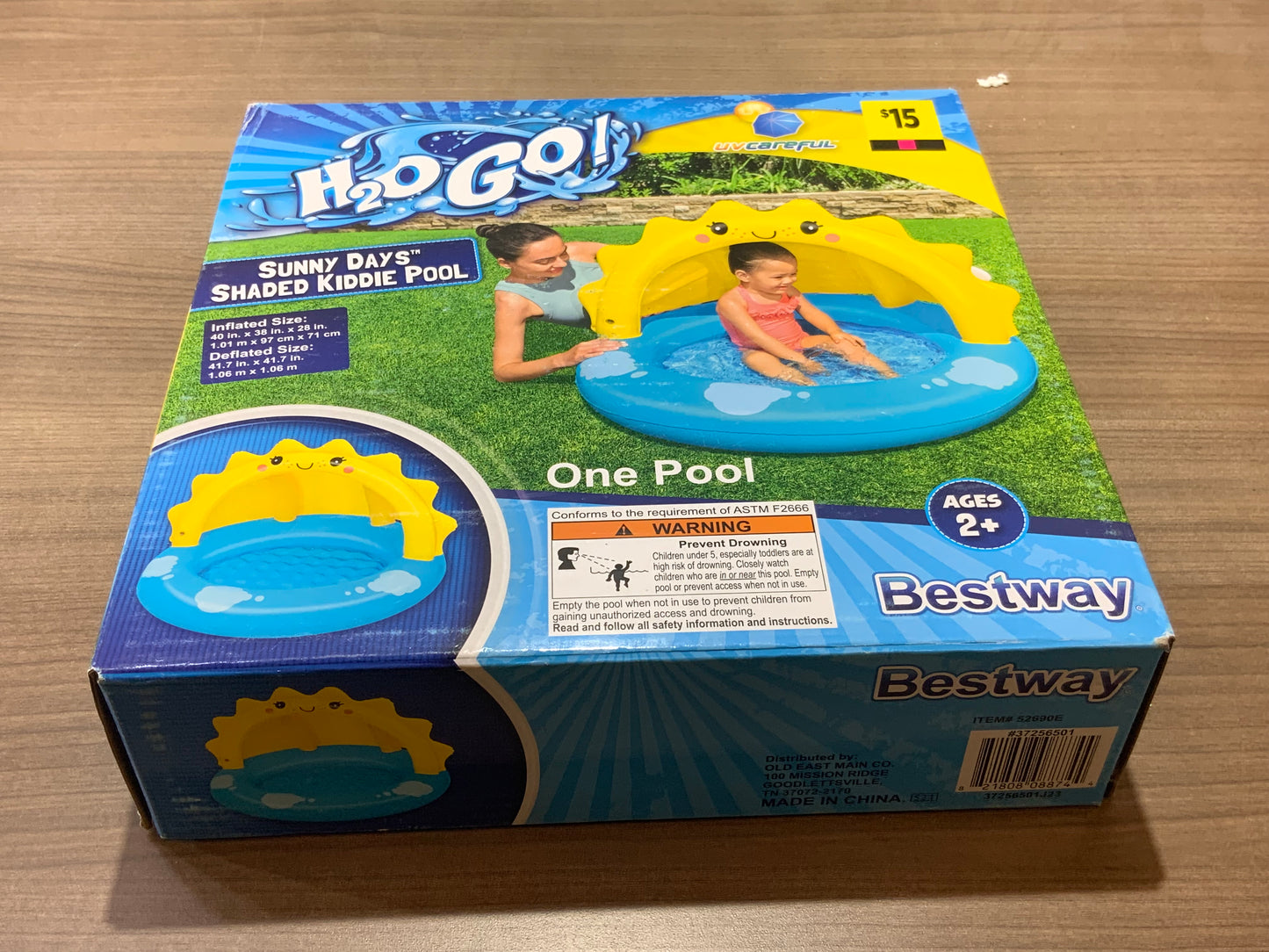 NEW H2O GO Sunny Days Shaded Kiddie Pool