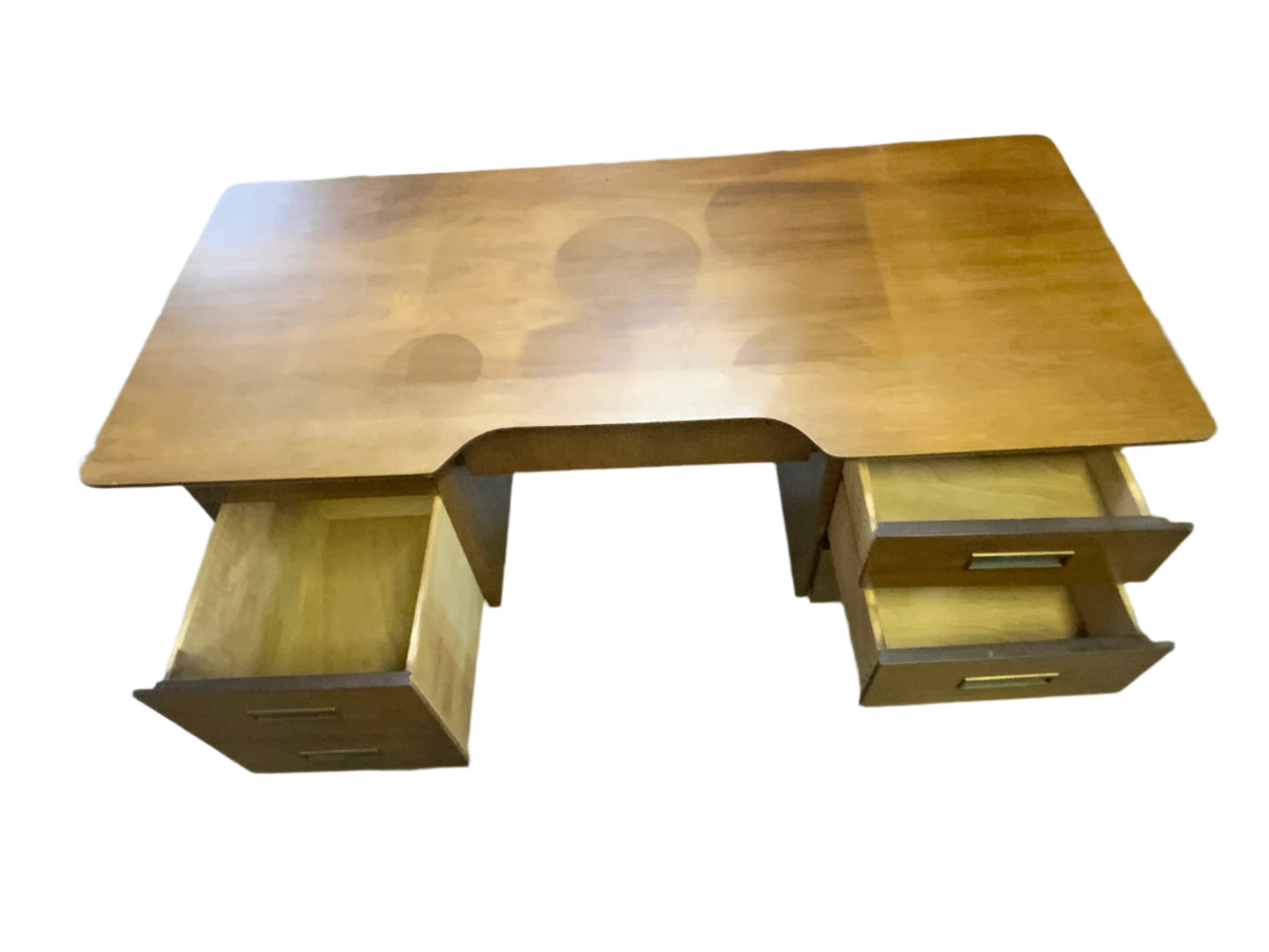 MCM Mid Century Modern J.B Van Sciver Co. Seven Drawer Walnut Office Desk