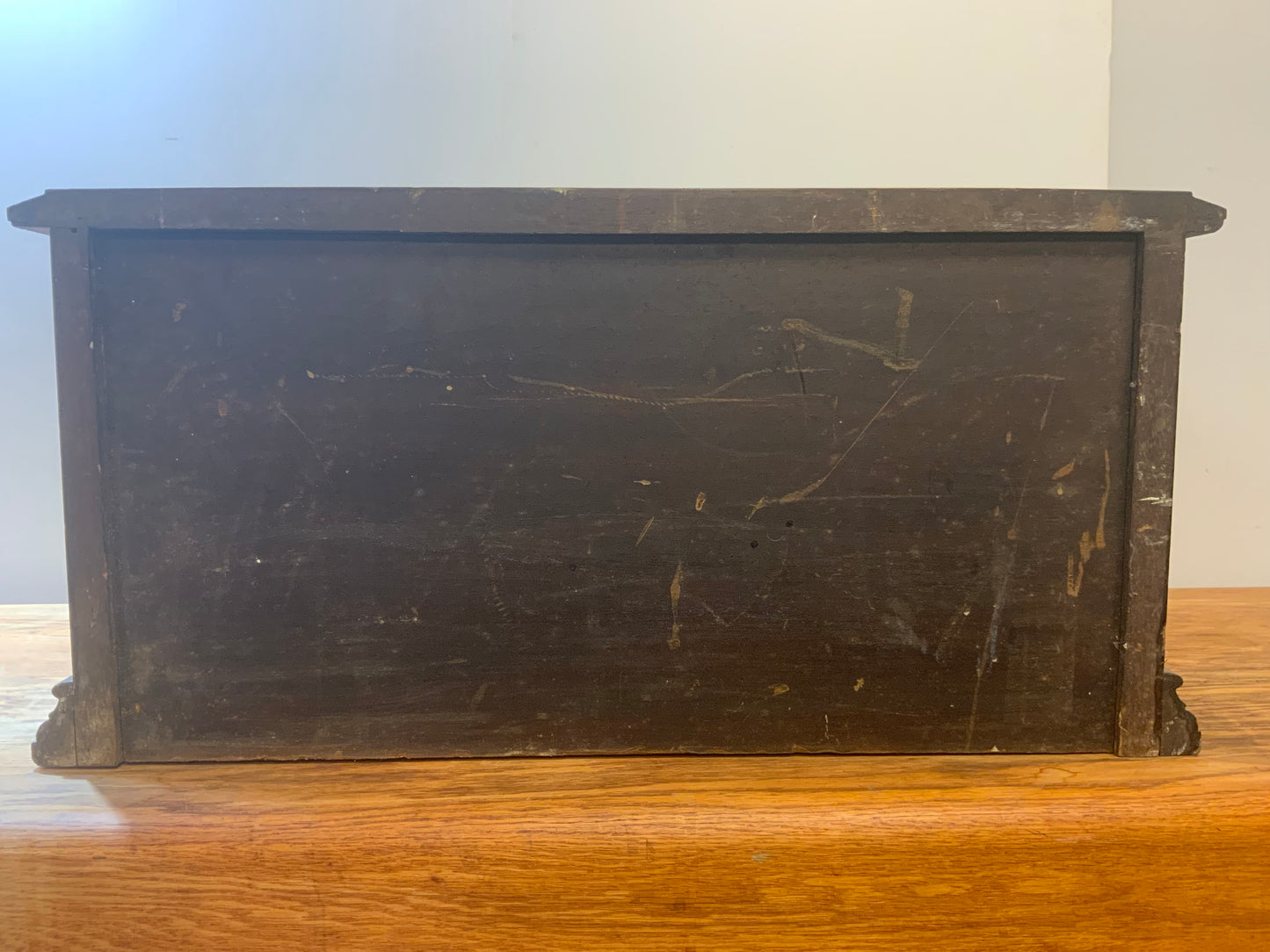 Antique Eureka Victorian Walnut Countertop Display Spool Cabinet