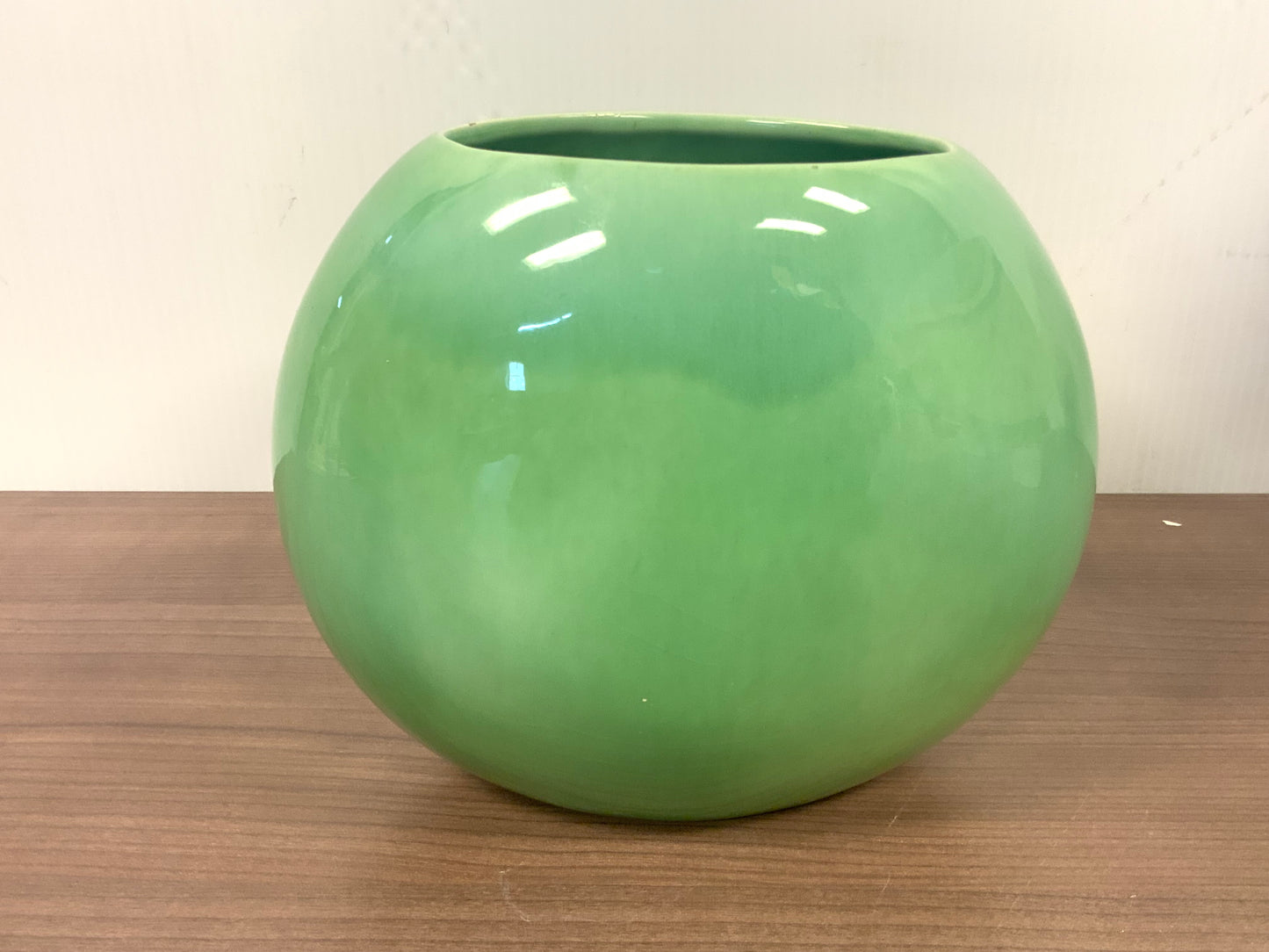 Vintage Haeger Large Oval Vase Mid Century Modern 1960s Ceramics Green Pottery Planter