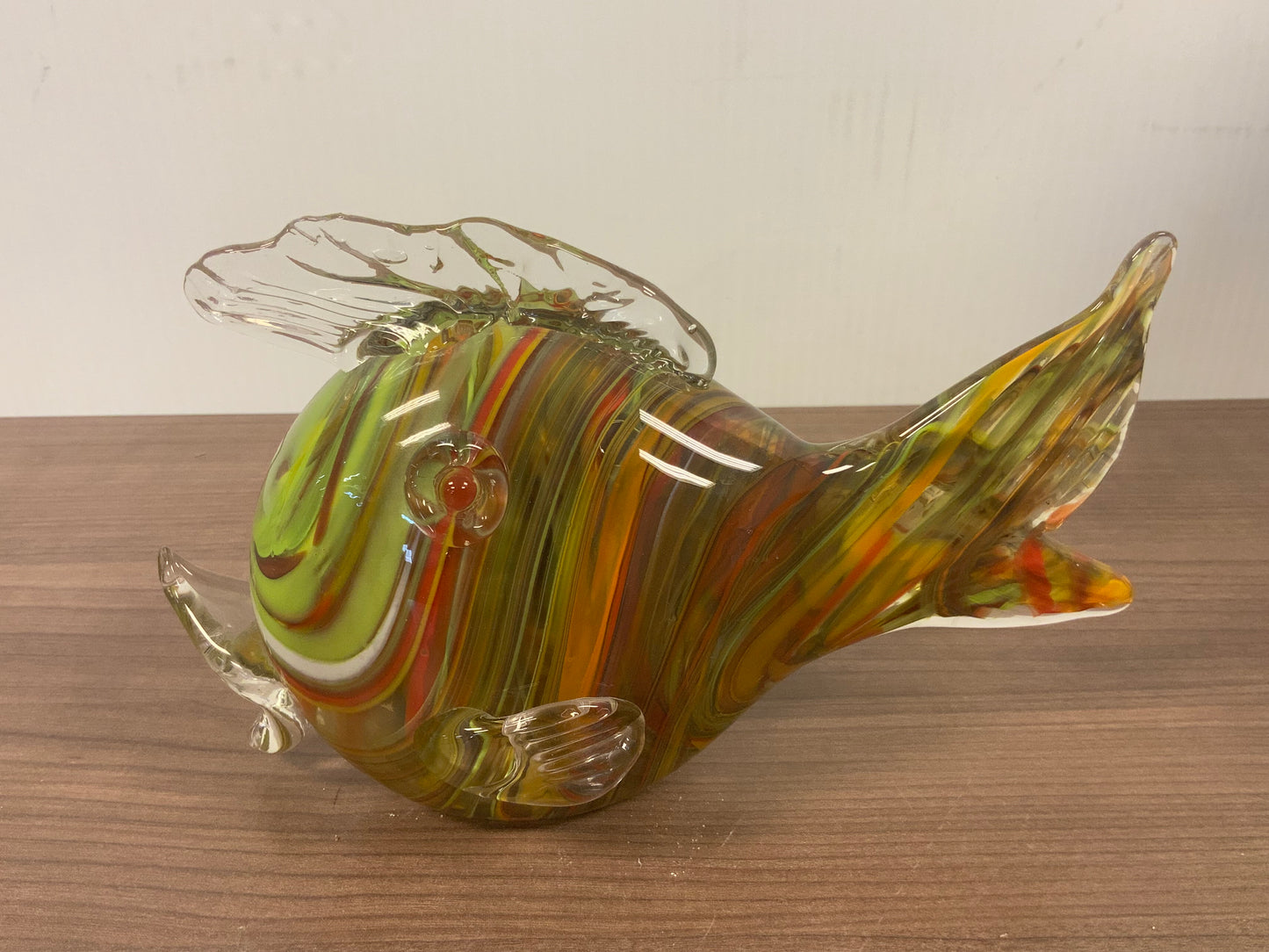 Vintage Art Glass Hand Blown Large Tropical Fish Sculpture Figurine