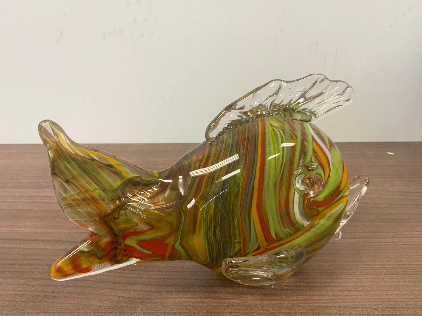 Vintage Art Glass Hand Blown Large Tropical Fish Sculpture Figurine