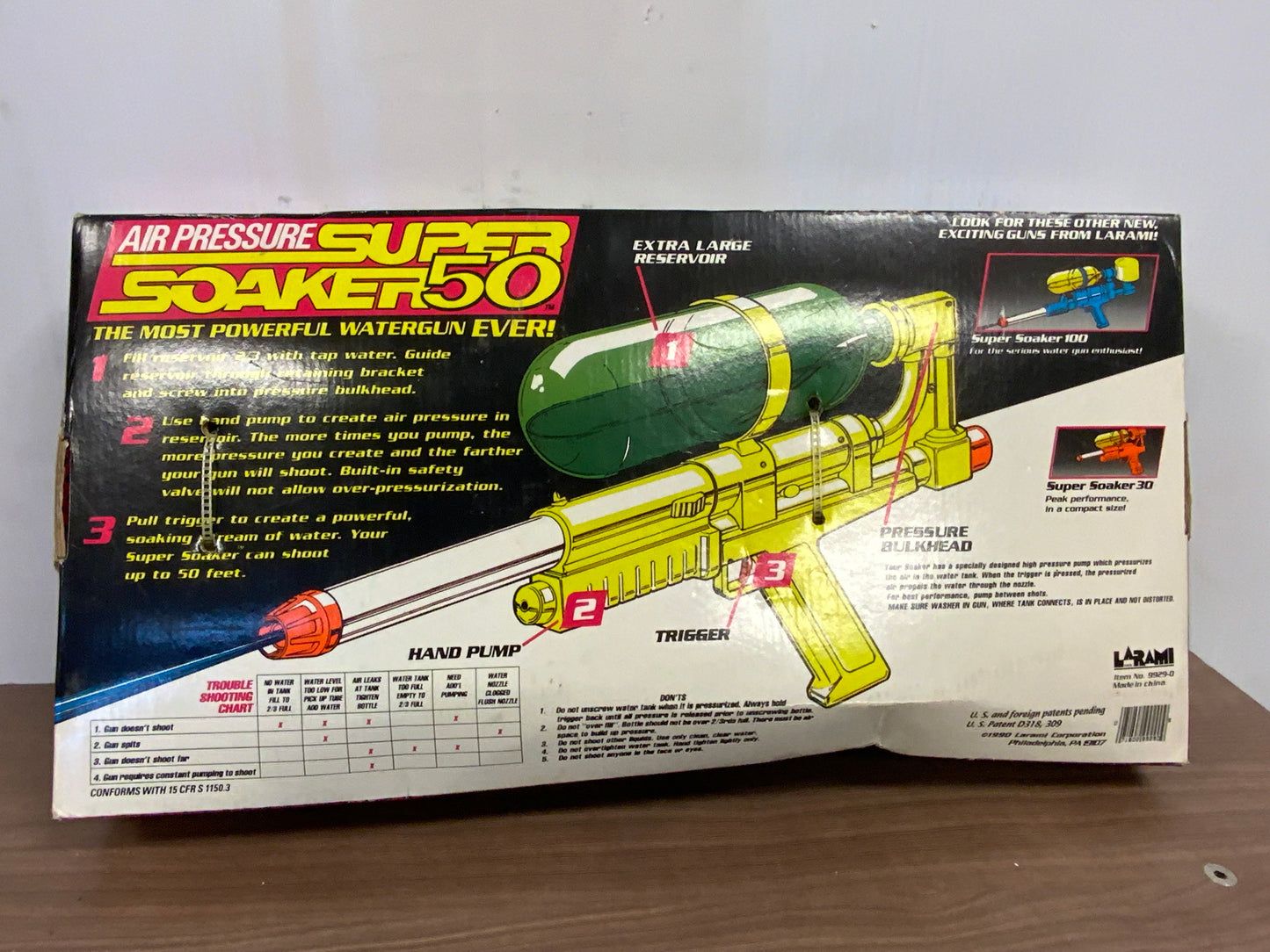 Original Vintage 1990 Larami Super Soaker 50 Air Pressure Water Gun MIB BA757