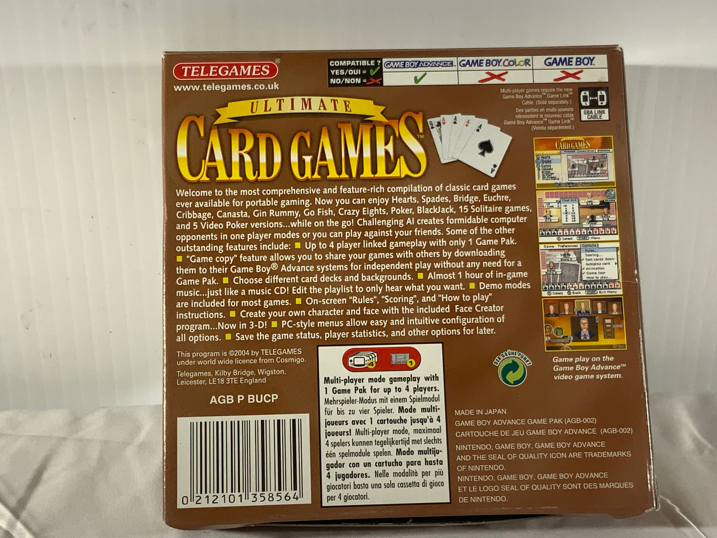 USED NINTENDO Game Boy Advance Ultimate Card Games Video Game w/ Box