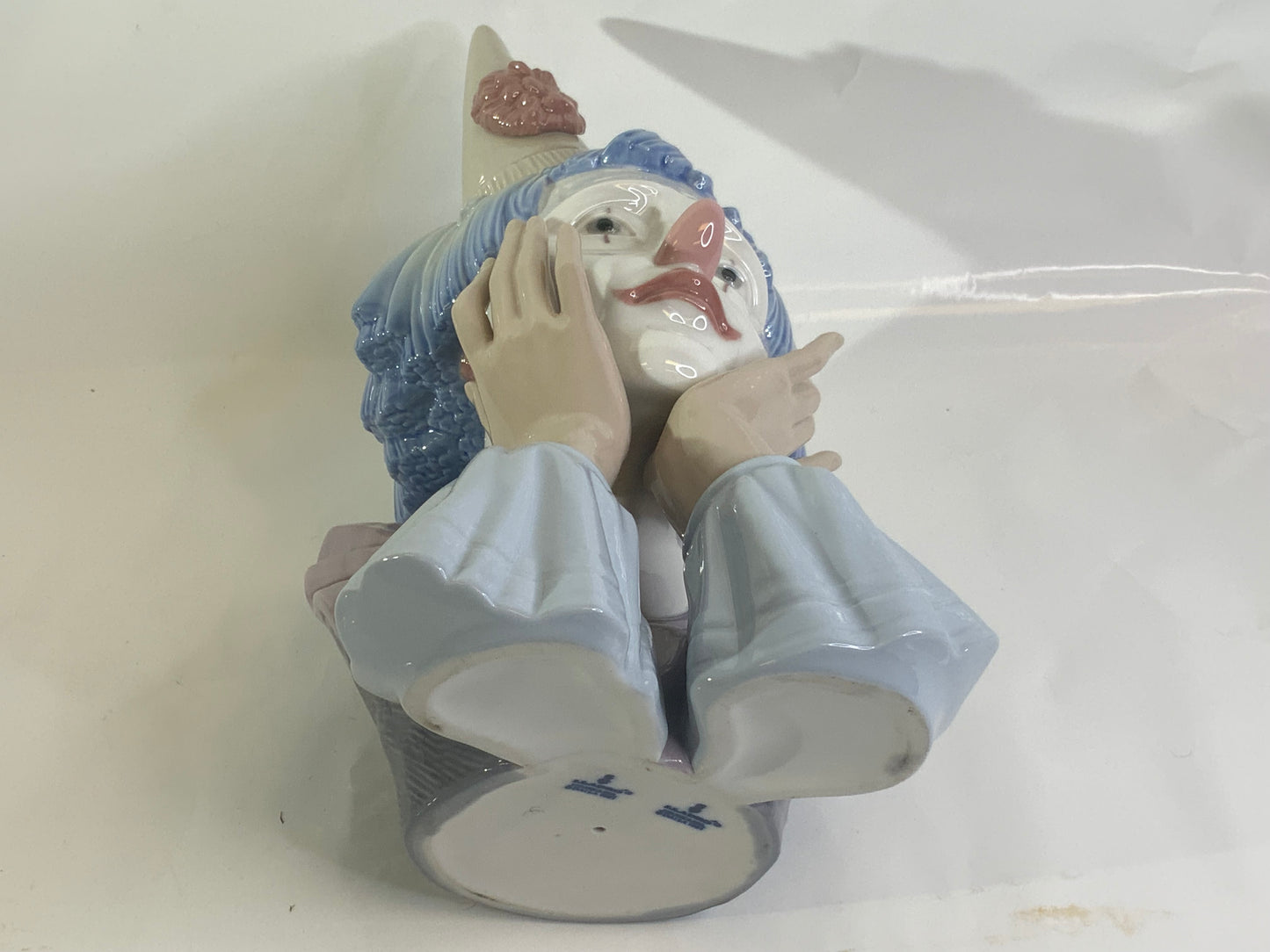 USED Lladro 5129 Jester Head Sad Clown Bust Porcelain Figurine Mint