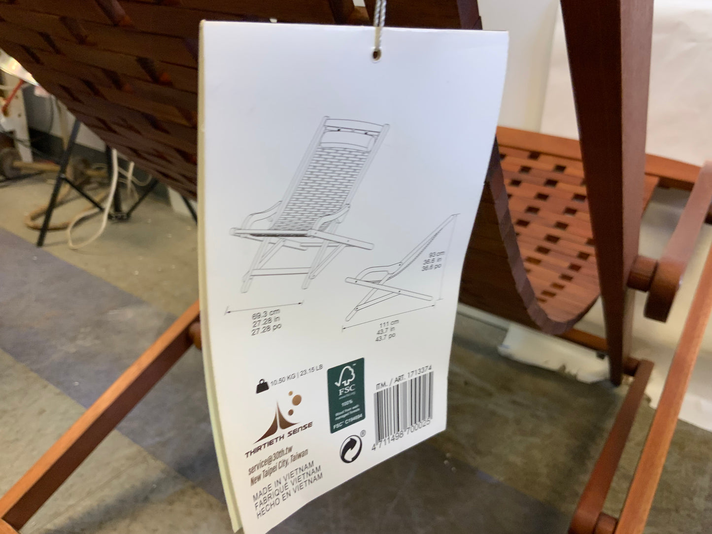 NEW Pair Eucalyptus Wood Swing Chairs