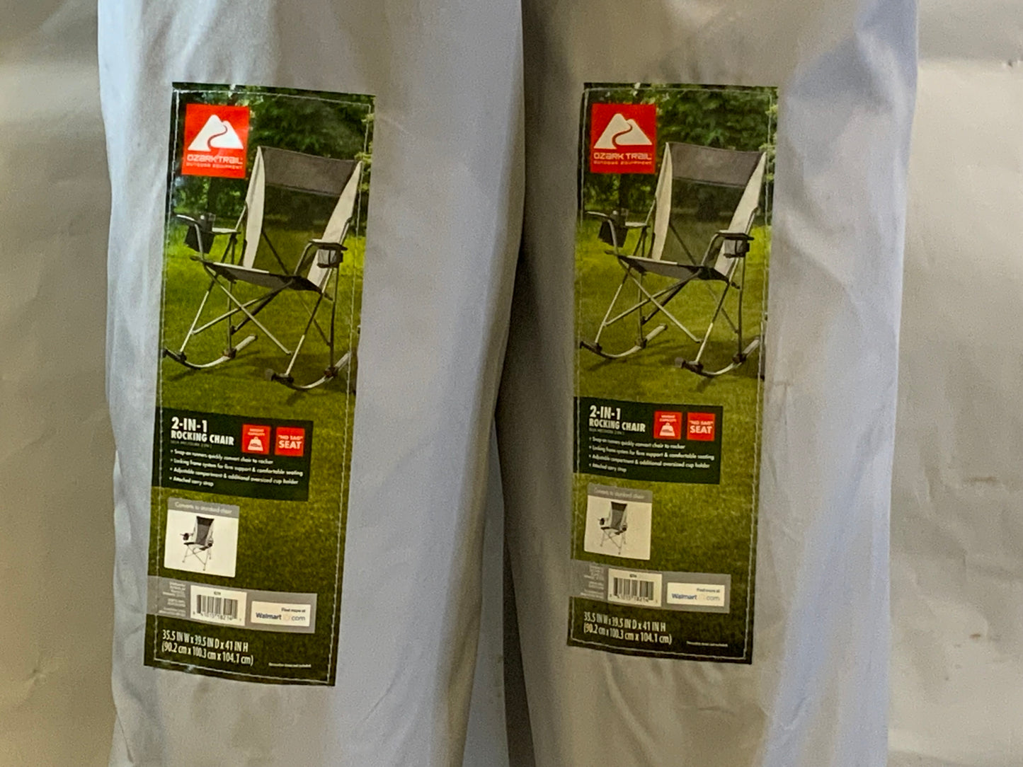 NEW Ozark Trail Tension 2 in 1 Mesh Rocking Camp Chair, Gray Detachable Rockers, Adult