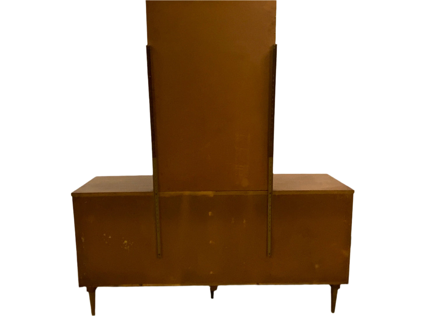 MCM Walnut 9 drawer triple dresser with mirror